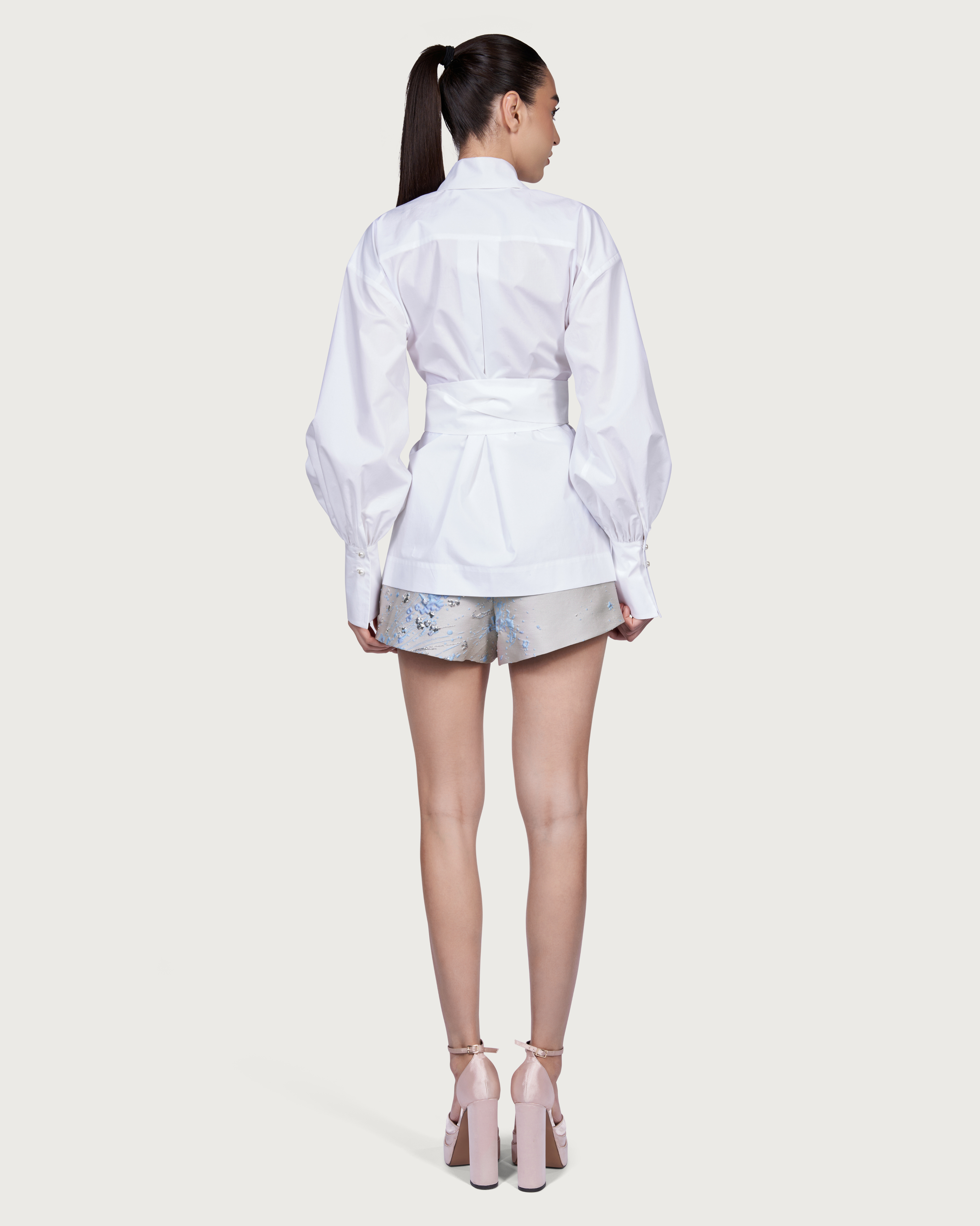 Balloon Sleeve Shirt White