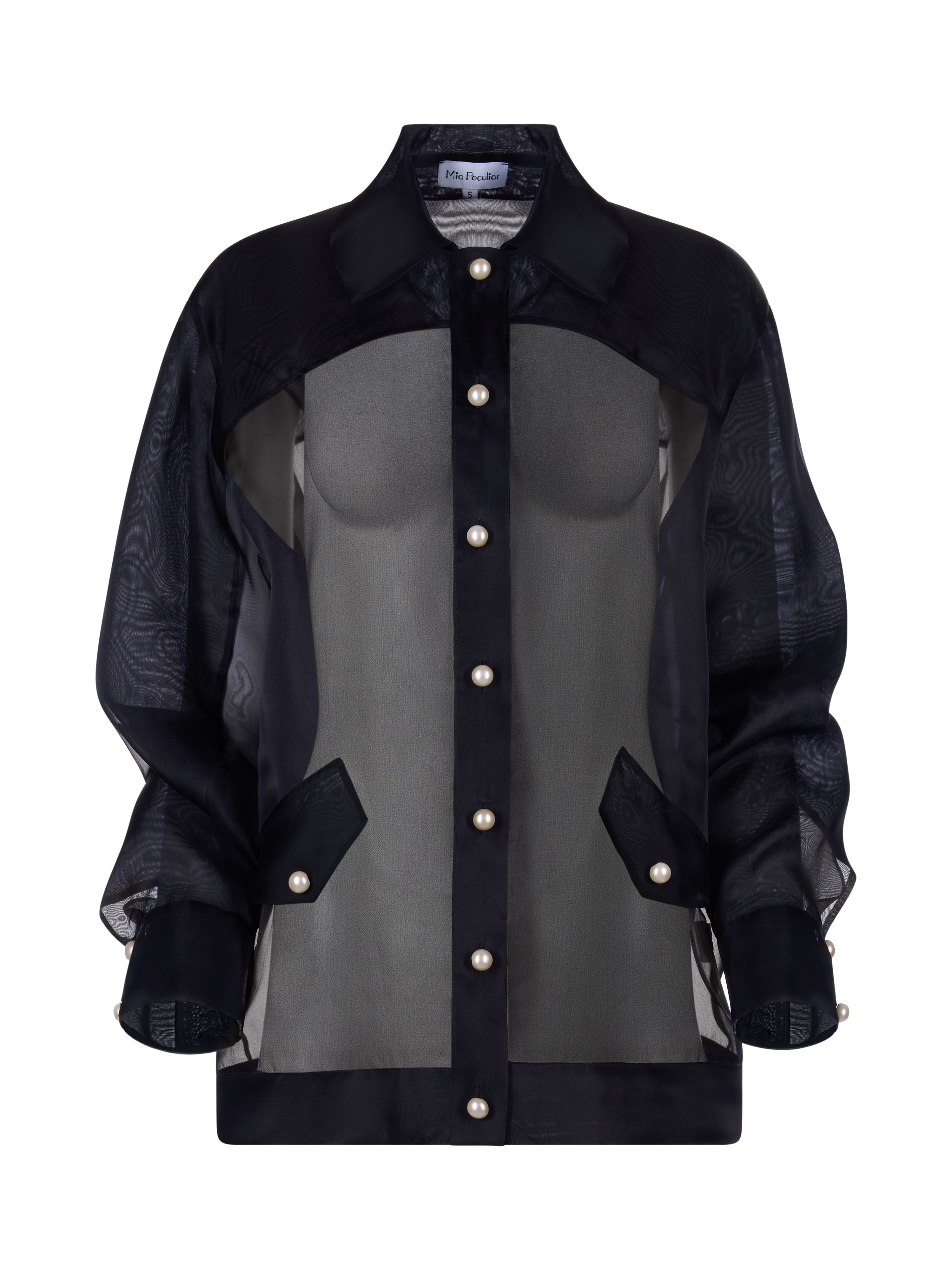 Silk Organza & Pearls Bomber Jacket