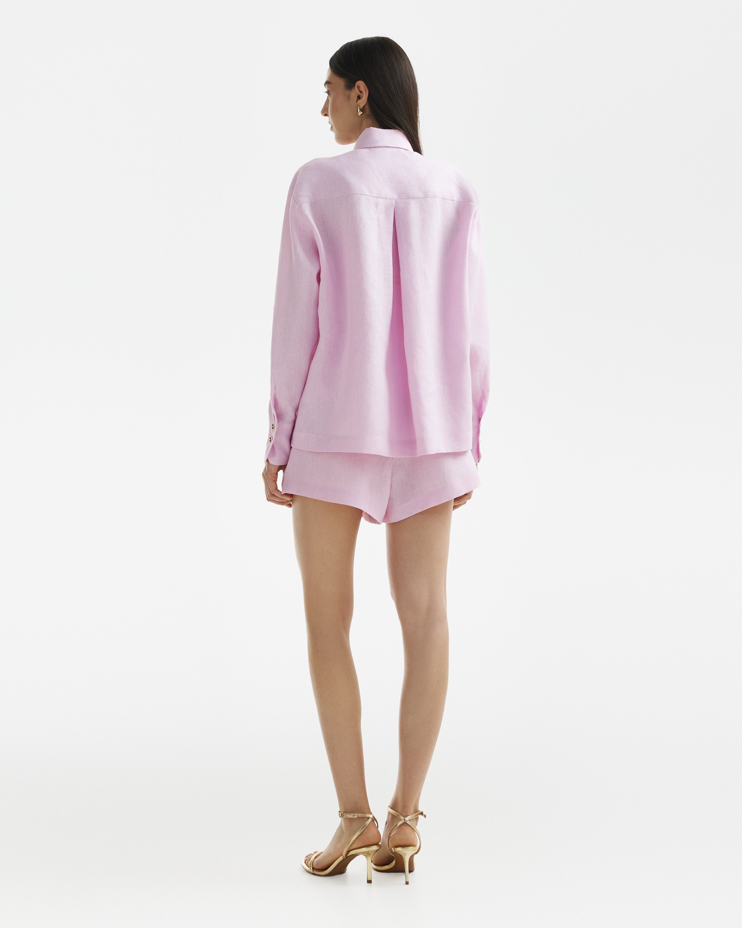 Wave Linen Shirt Candy Pink