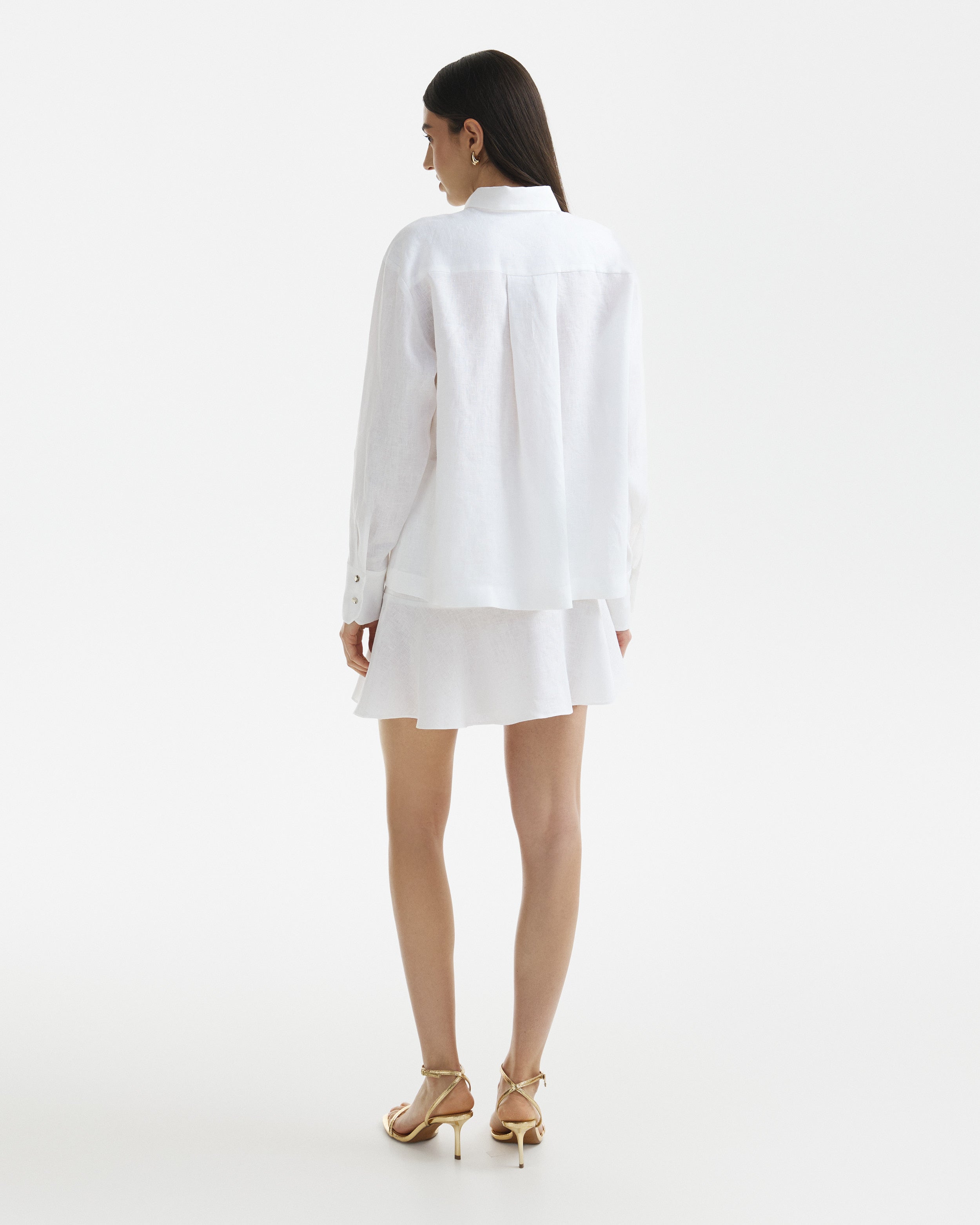Wave Linen Shirt White