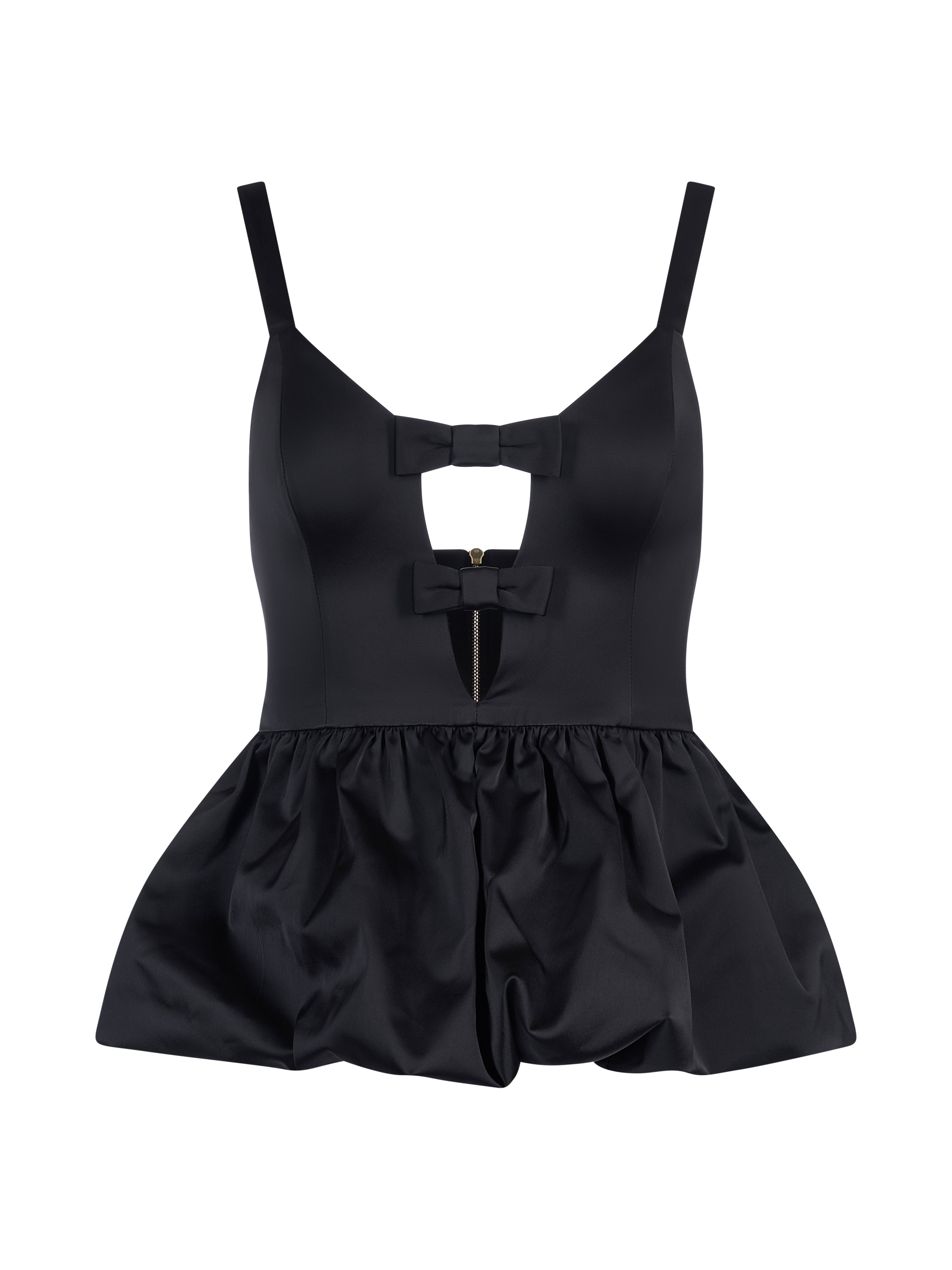 Peplum Corset with Bows Black