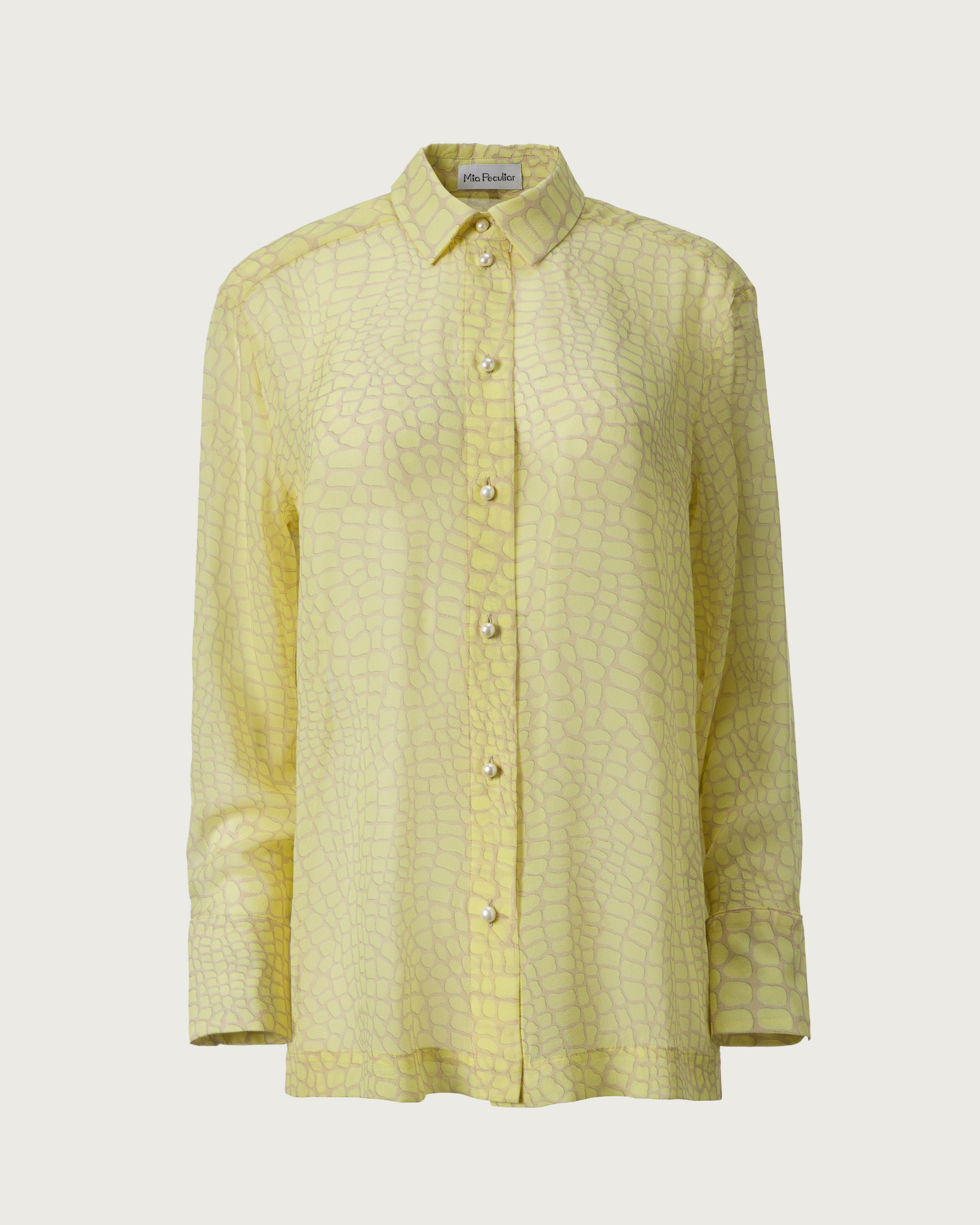 Croco Print Silk Georgette Shirt