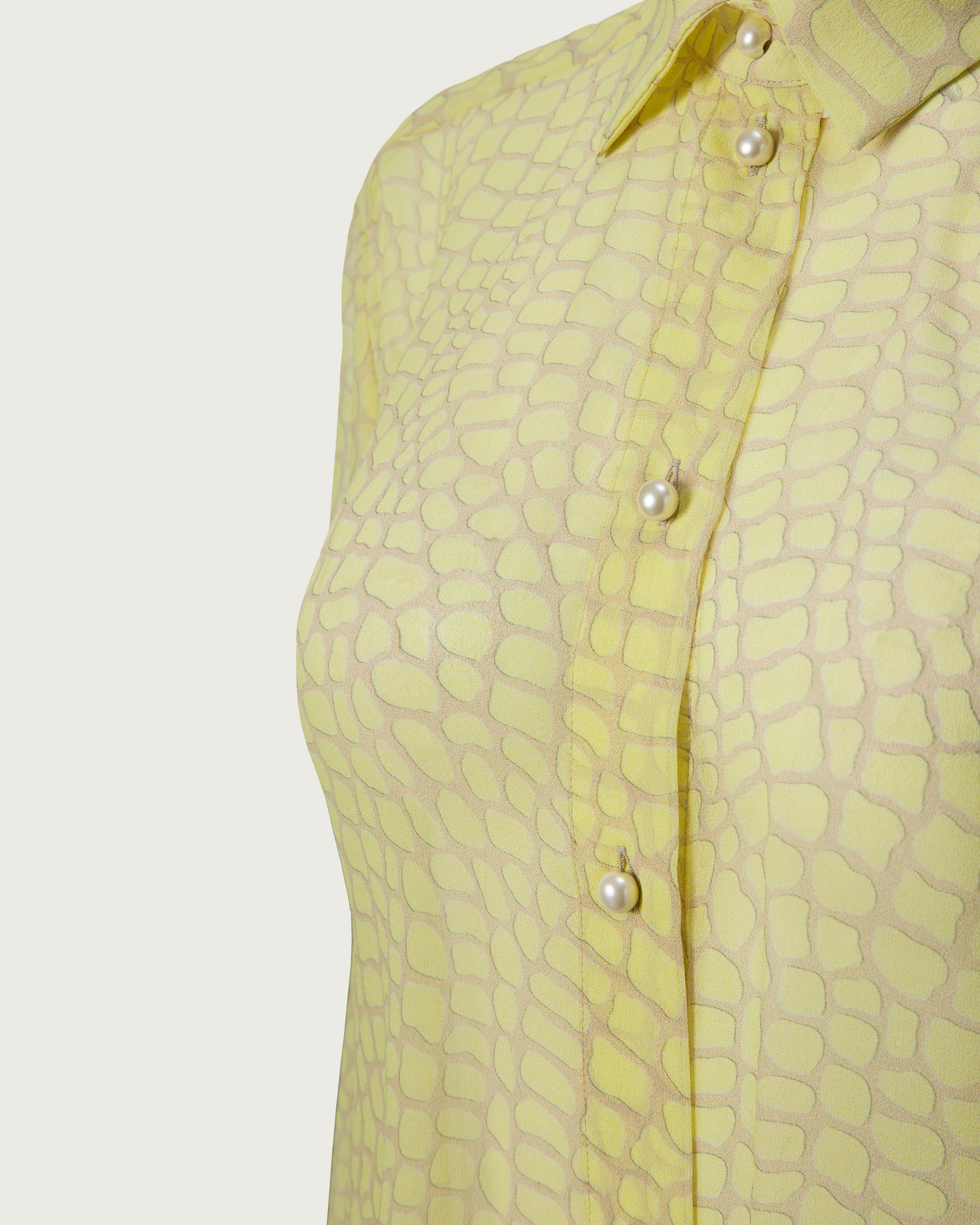 Croco Print Silk Georgette Shirt