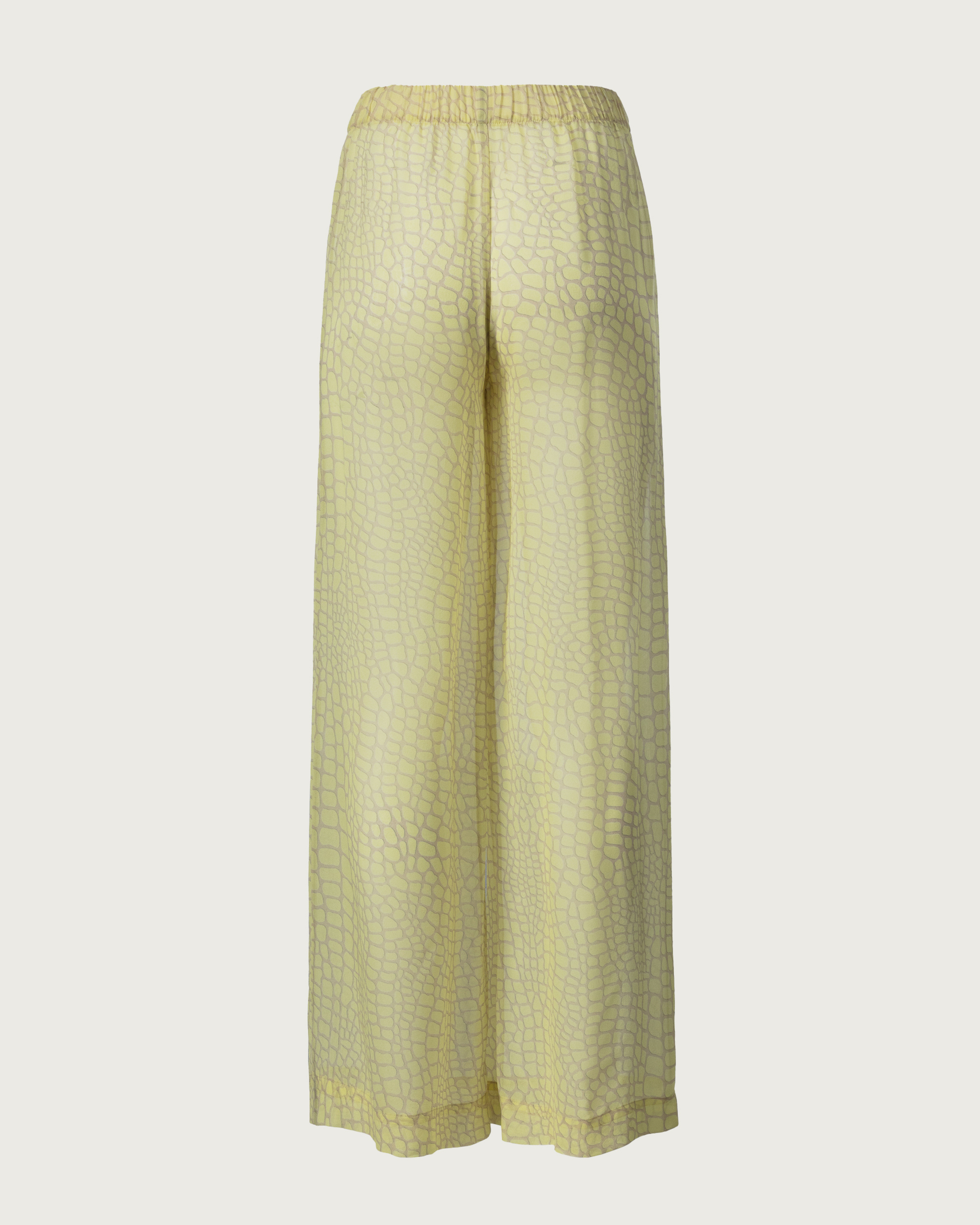 Croco Print Silk Georgette Trousers