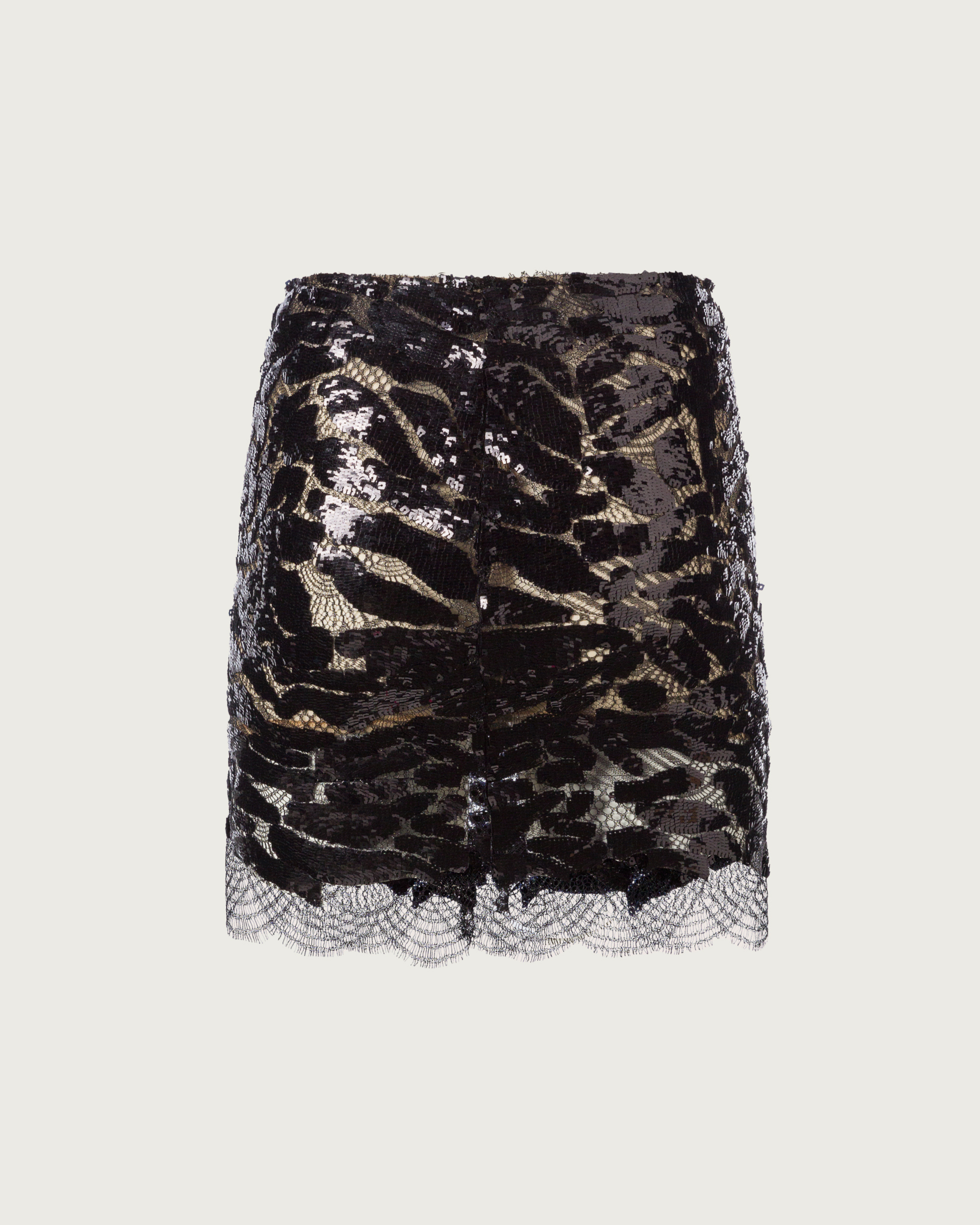 Animalier Sequins Lace Mini Skirt