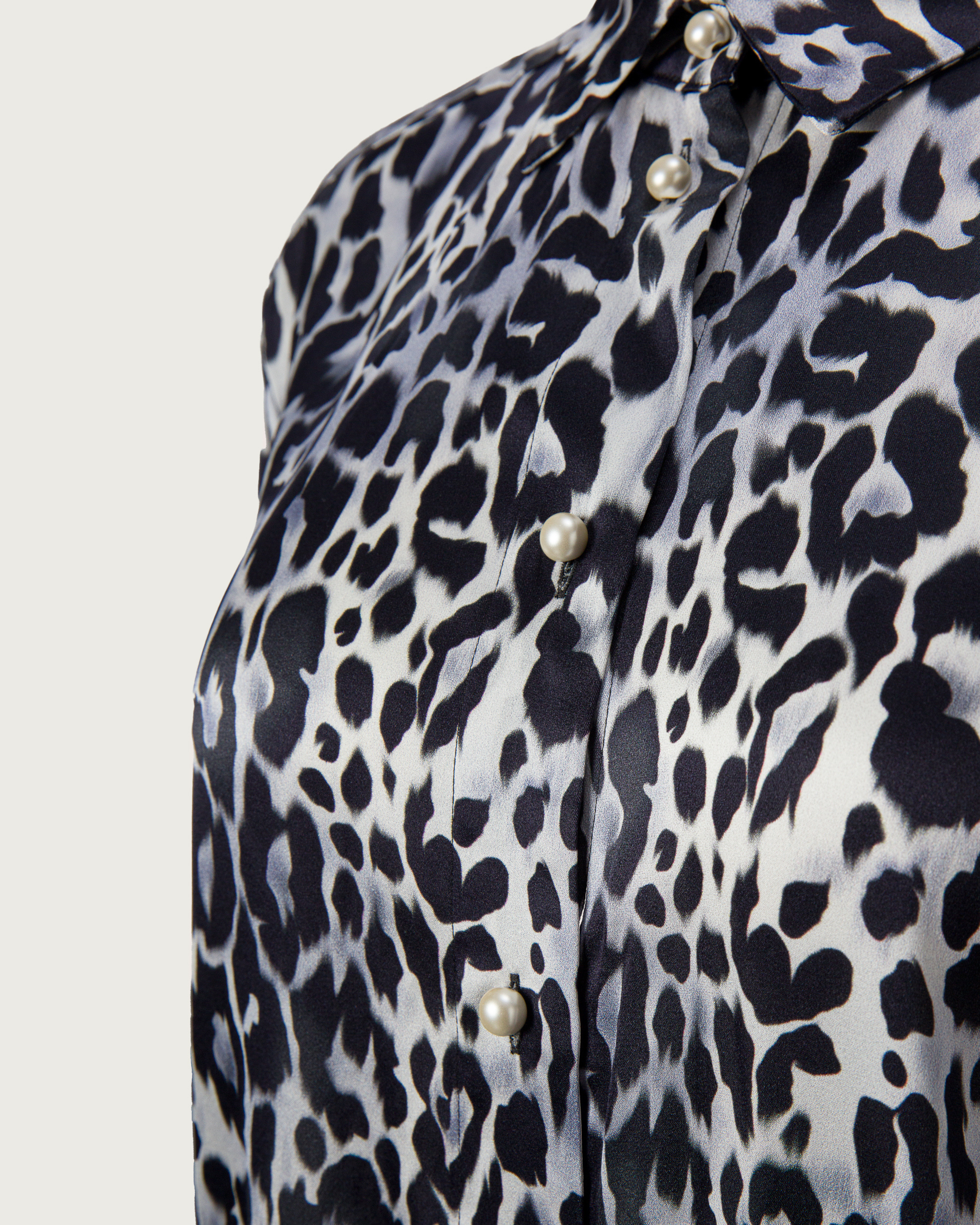 Leo Print Silk Satin Shirt