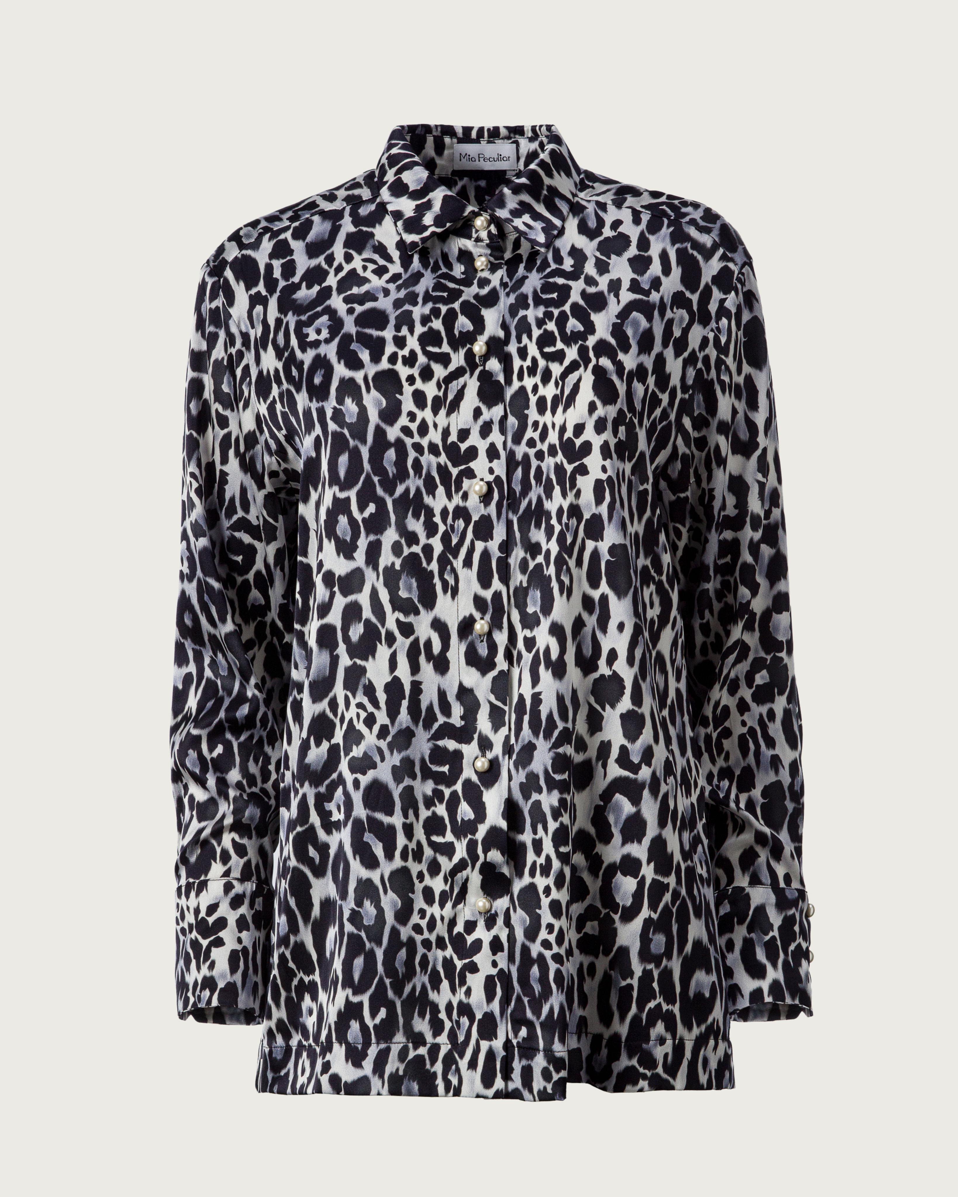 Leo Print Silk Satin Shirt