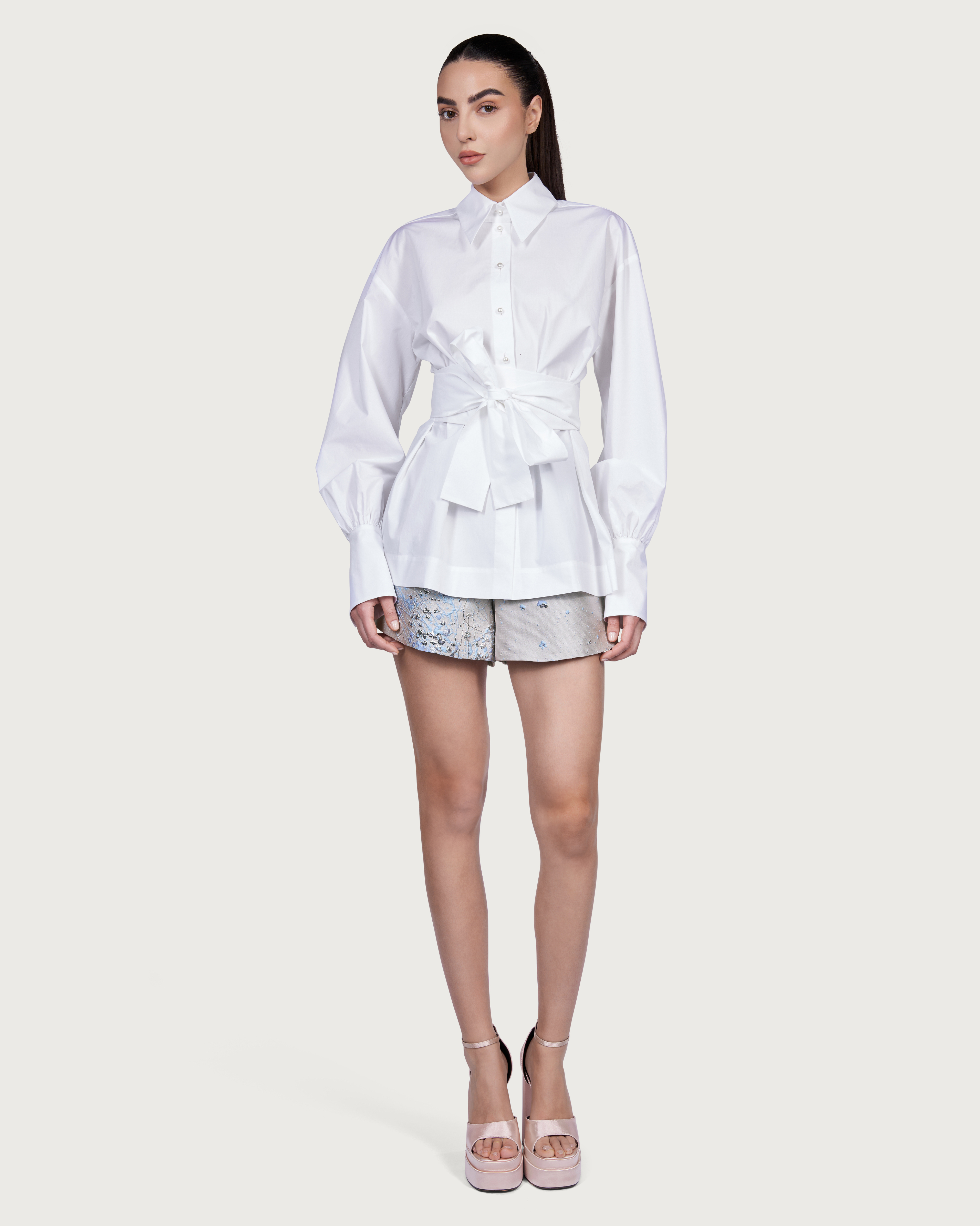 Balloon Sleeve Shirt White