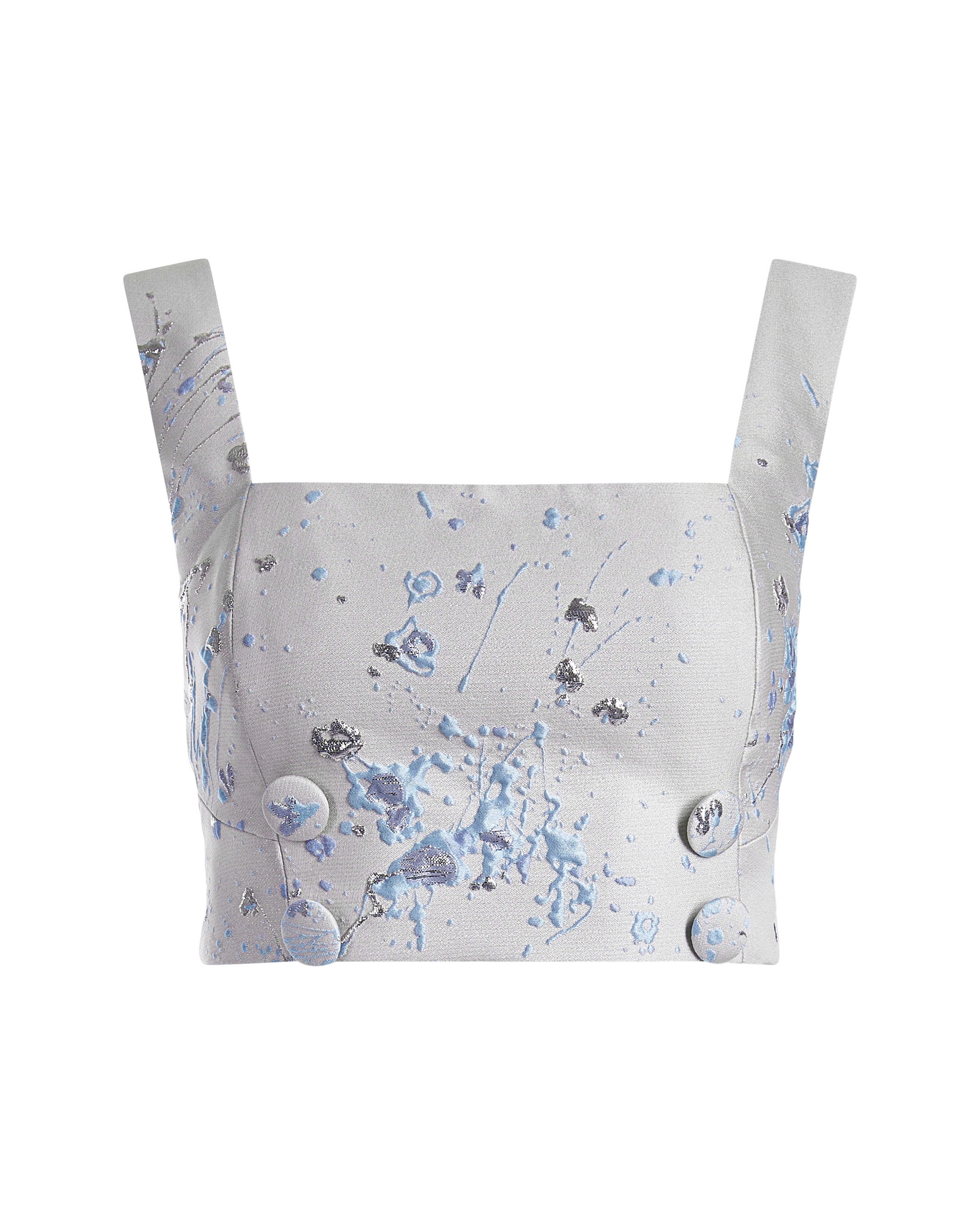 Brocade Bustier Top Pearl White