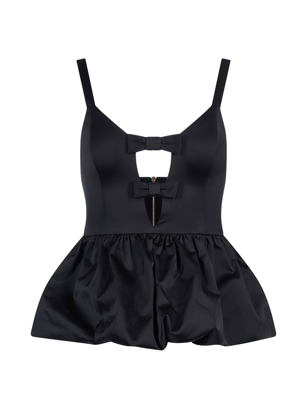 Peplum Corset with Bows Black