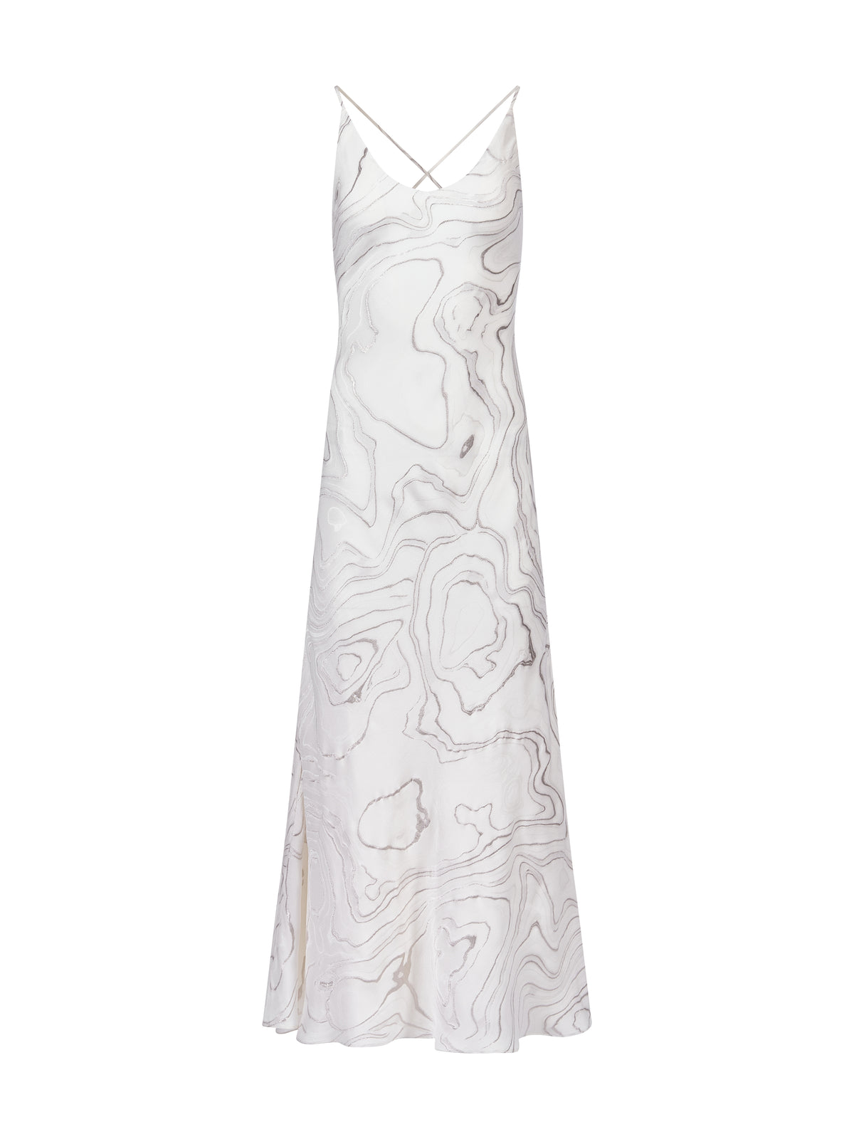 Silk Slipdress with Silver Embroidery