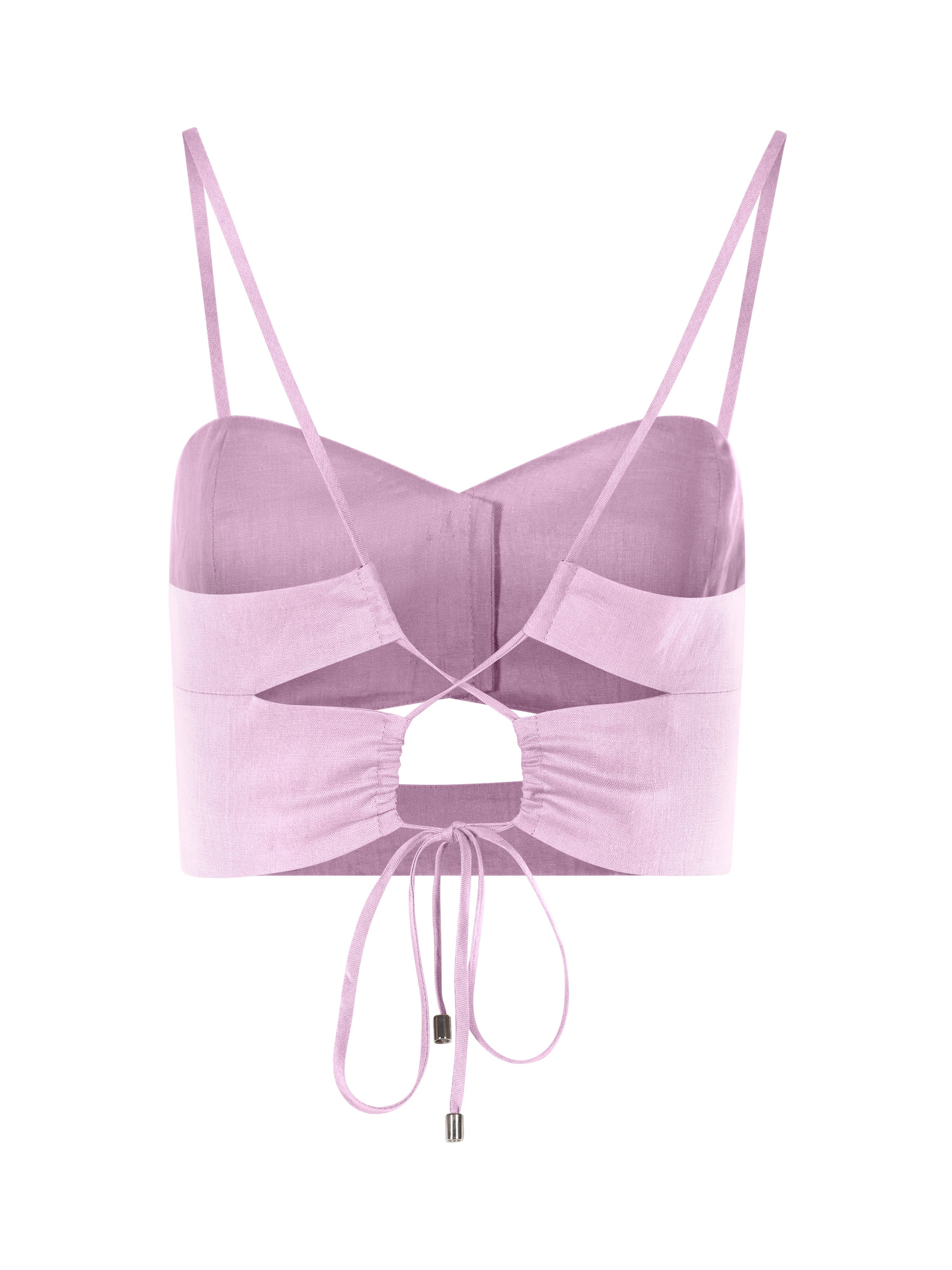 Wave Linen Corset Top Candy Pink