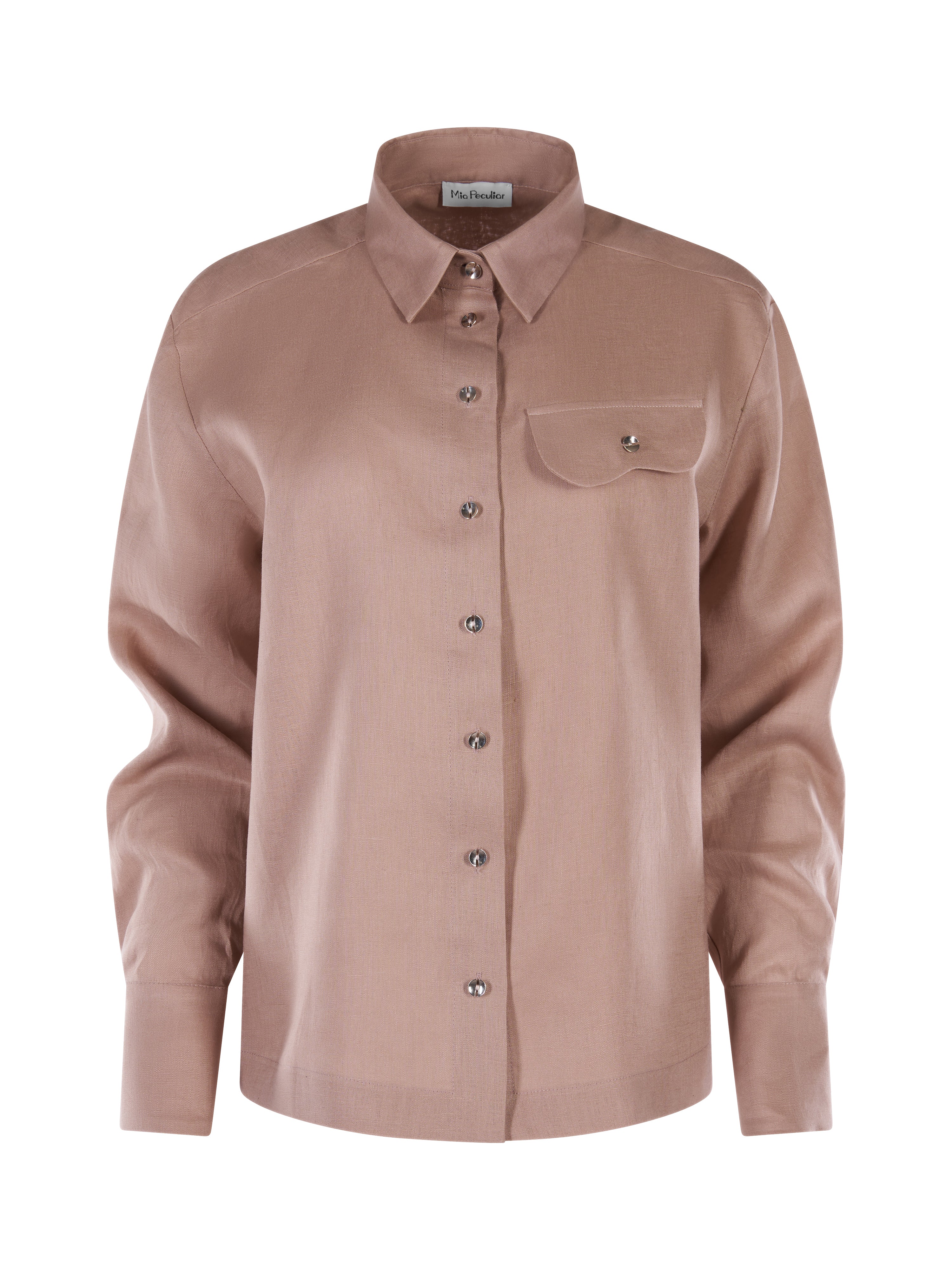 Wave Linen Shirt Warm Taupe