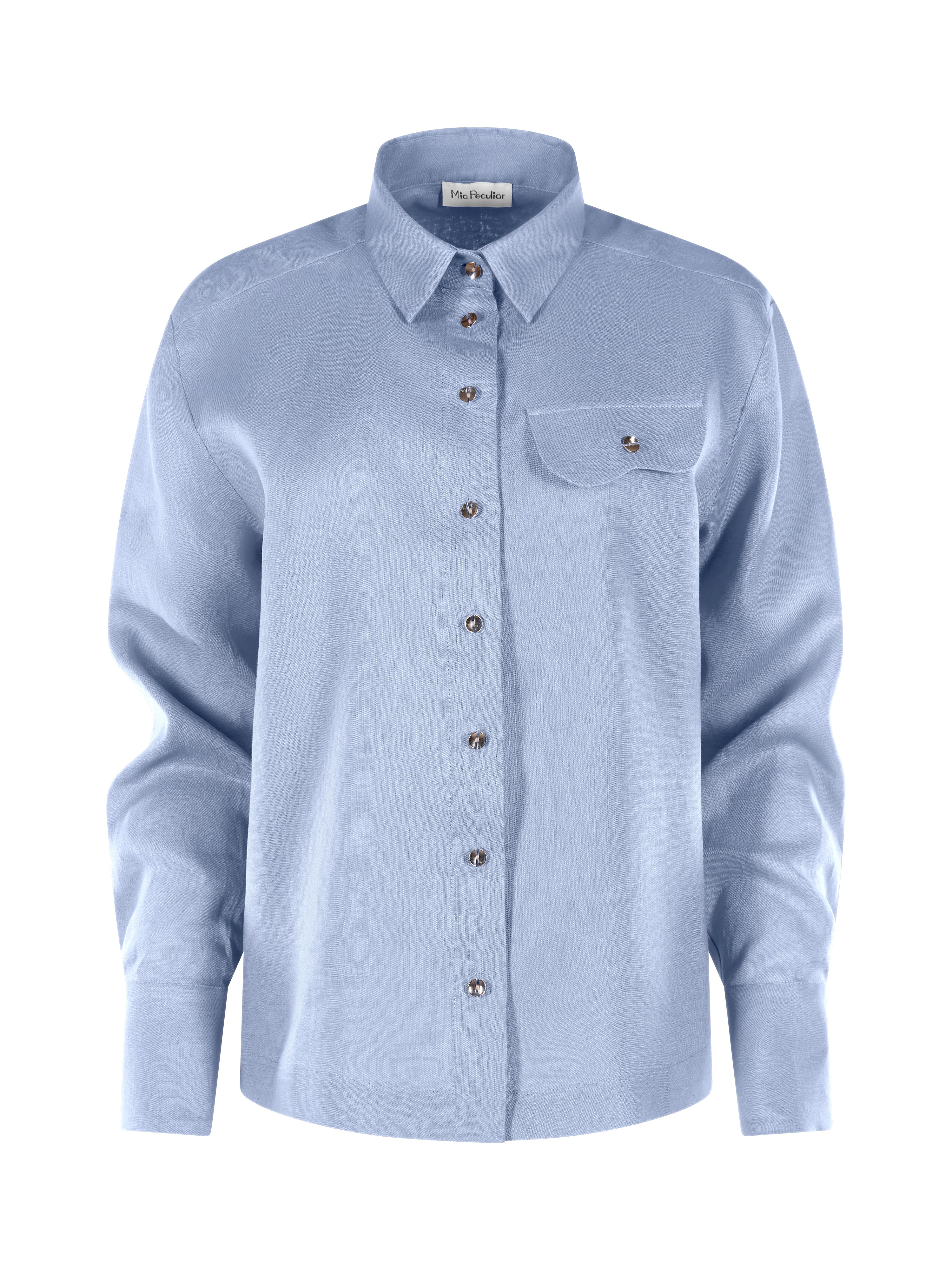 Wave Linen Shirt Icy Blue