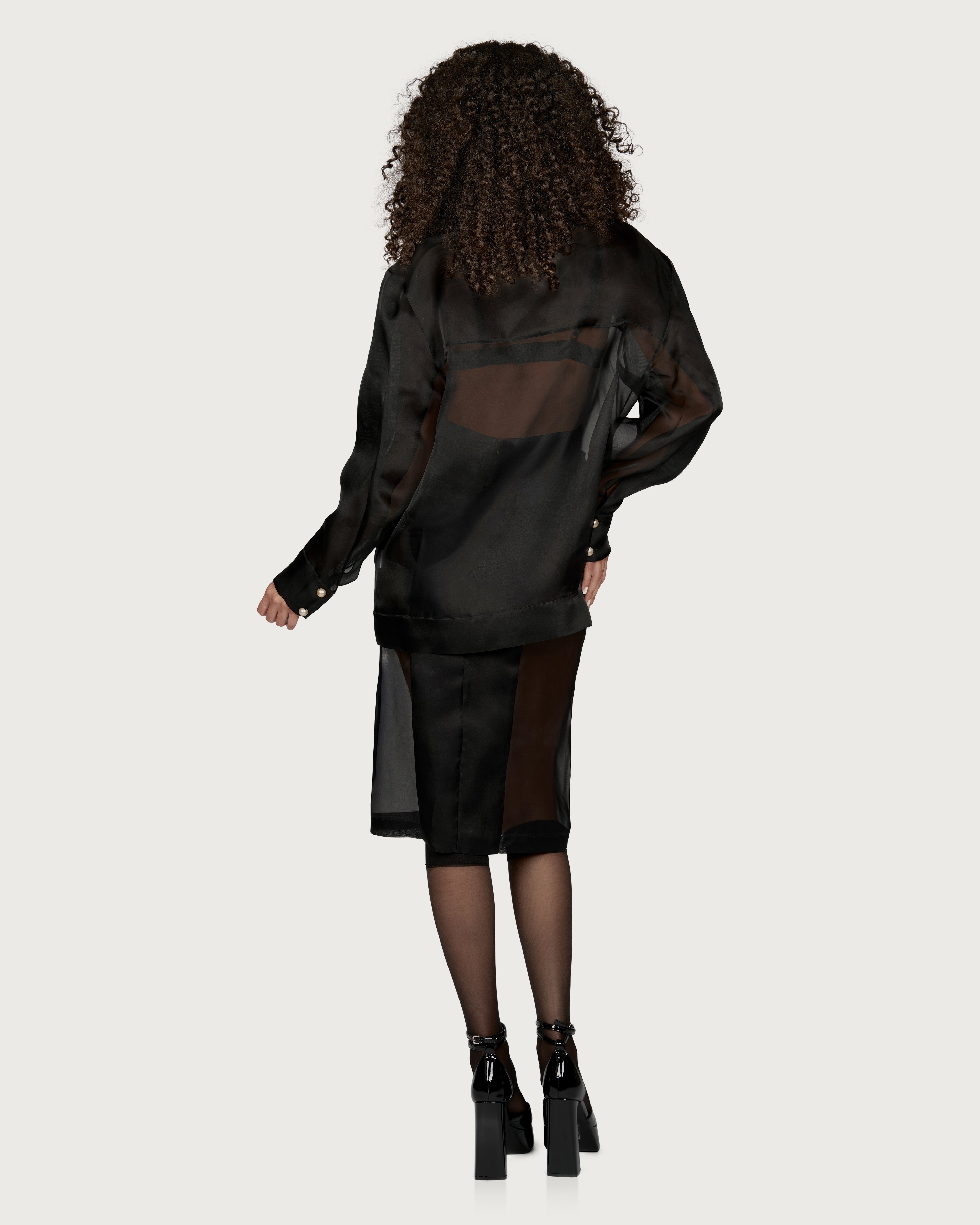 Silk Organza & Pearls Bomber Jacket