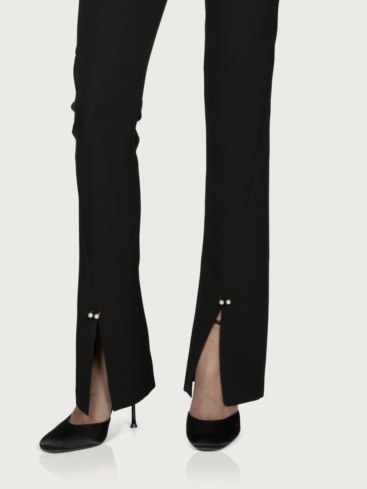 Pierced Stretch Trousers Black