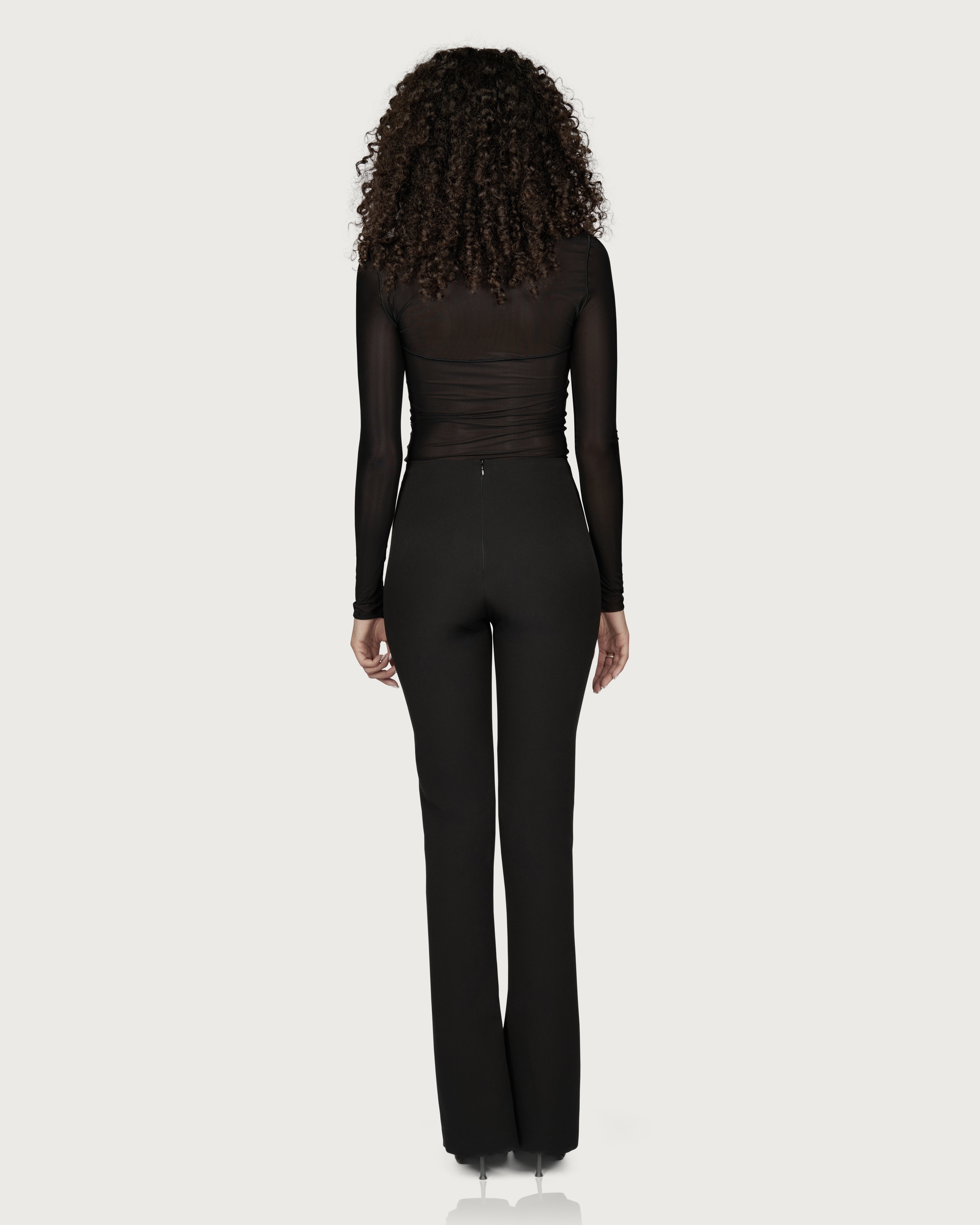 Pierced Stretch Trousers Black